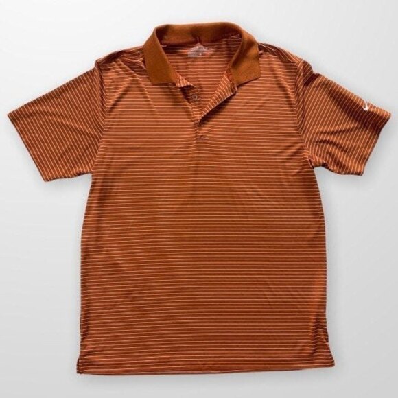 Nike Other - Nike Dri-Fit Golf Polo Shirt Orange & White Stripes Size Large